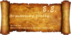 Brandenburg Etelka névjegykártya