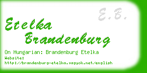etelka brandenburg business card